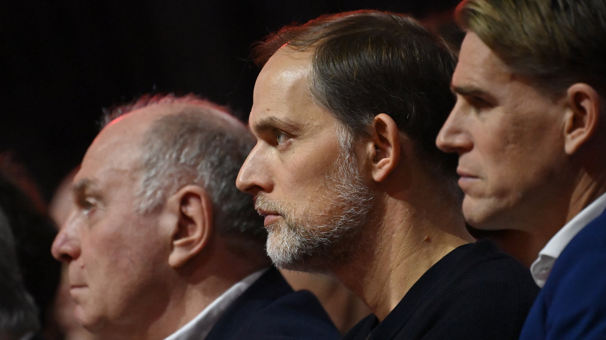 V.l.n.r.: Uli Hoeneß, Thomas Tuchel, Christoph Freund