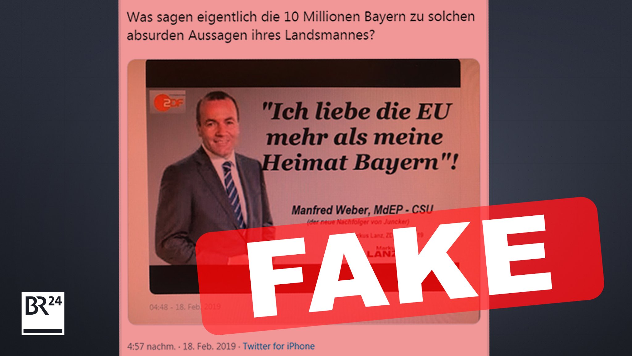 Falschmeldung über den EVP-Spitzenkandidaten Manfred Weber. 