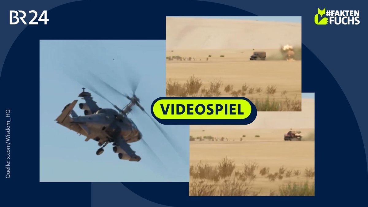 Screenshots einer Bildschirmaufnahme eines Videospiels – links ein Helikopter, rechts ein Lastwagen, der beschossen wird.