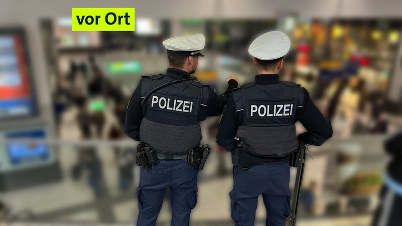 Polizisten am Hauptbahnhof Nürnberg | Bild: BR24/Michael Reiner Polizisten am Hauptbahnhof Nürnberg