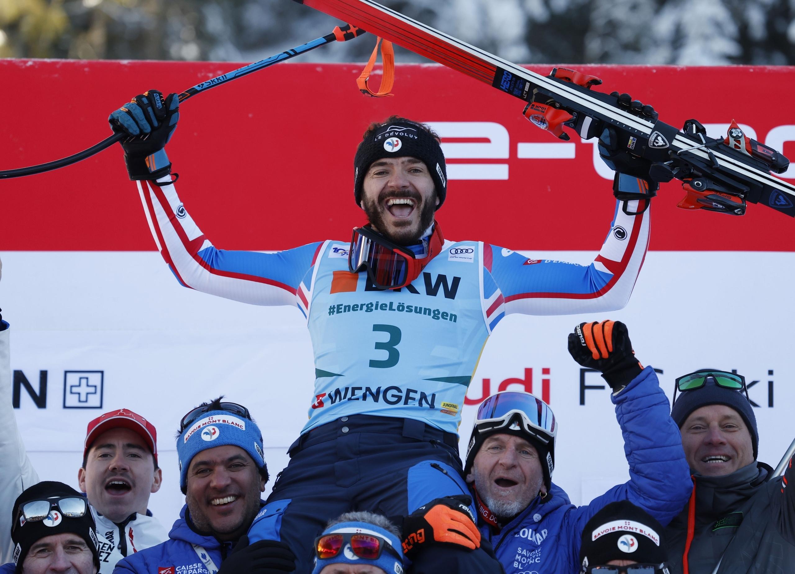 Cyprien Sarrazin jubelt in Wengen