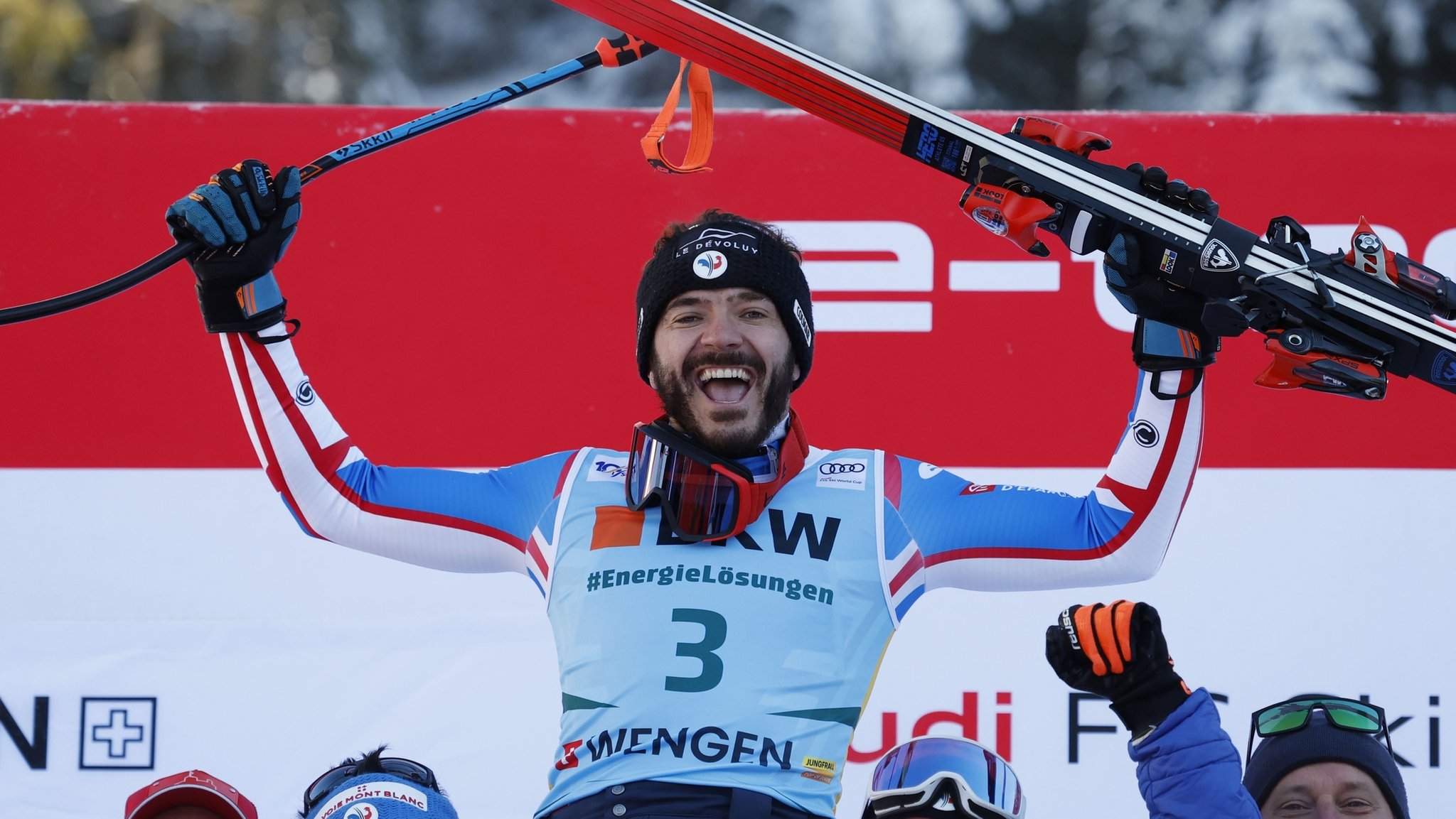 Cyprien Sarrazin jubelt in Wengen