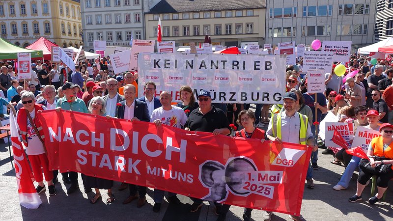 Die DGB-Kundgebung in Würzburg | Bild: BR/Wolfram Hanke Die DGB-Kundgebung in Würzburg