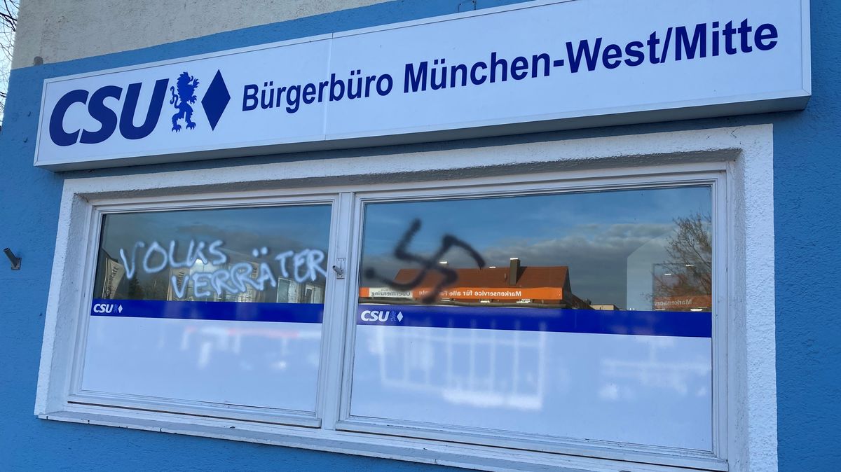 Volksverrater Und Hakenkreuz Csu Burgerburo Beschmiert Br24