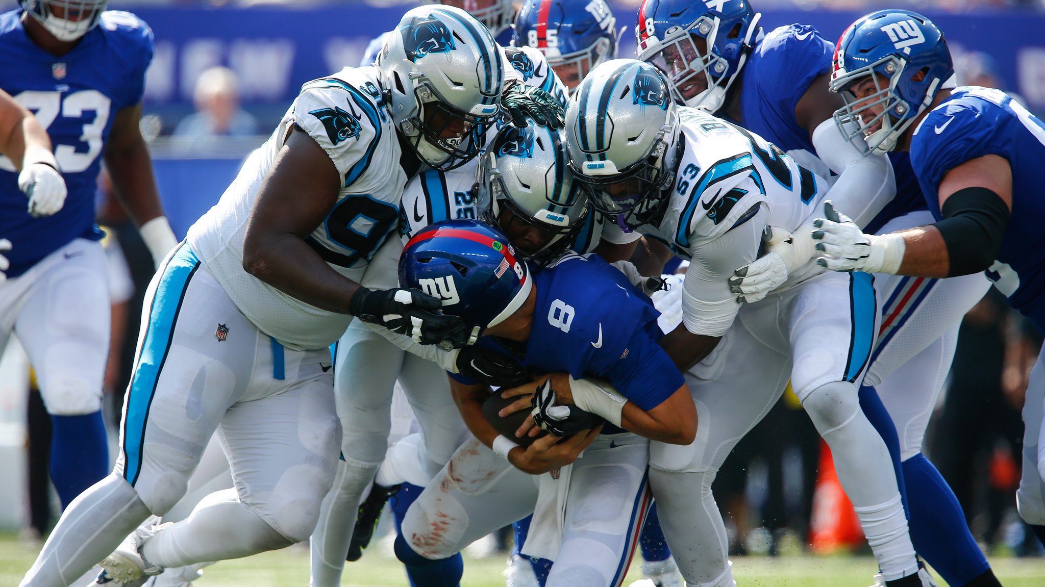 Spieler der New York Giants und der Carolina Panthers (Archivbild)