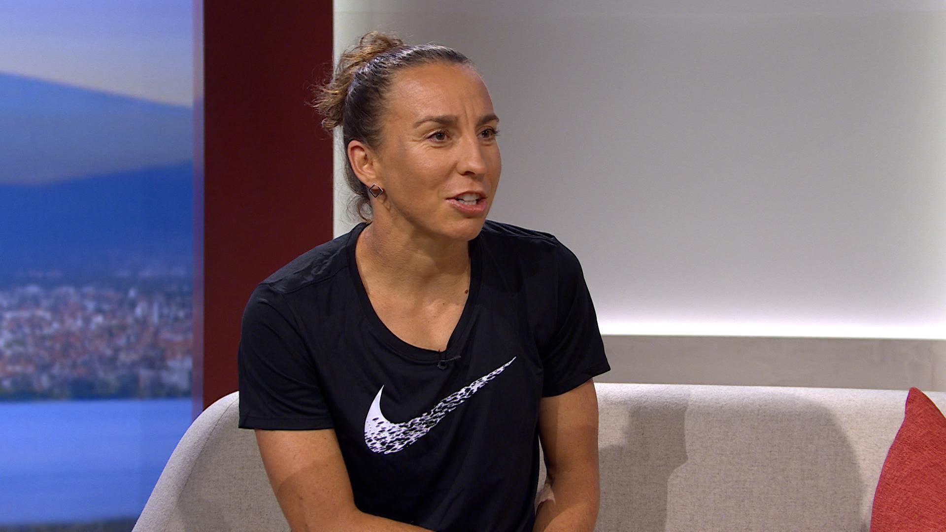 Zu Gast im Studio Triathletin Anne Haug