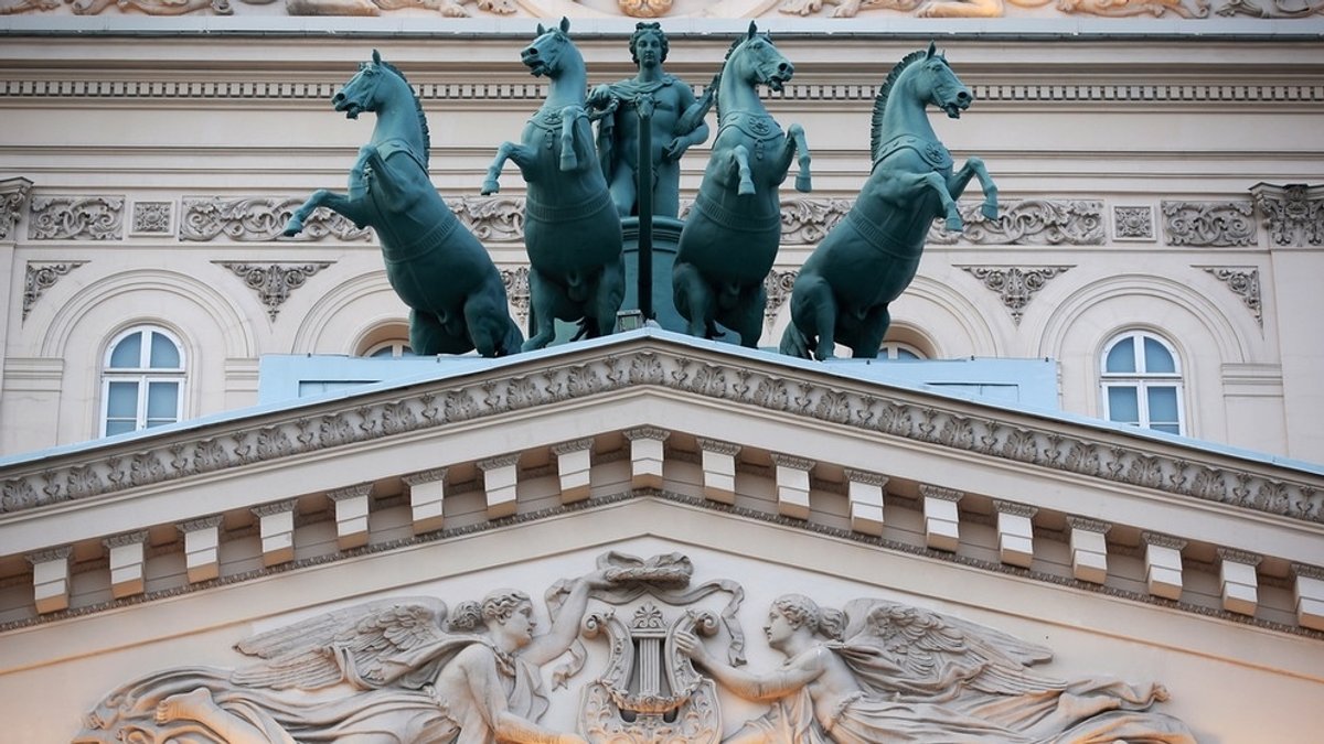 Detail des Moskauer Bolschoi-Theaters