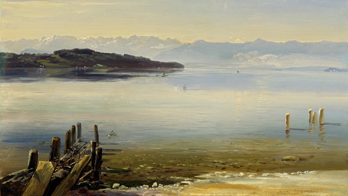 Der Starnberger See, in den 1840ern gemalt von Christian Ernst Bernhard Morgenstern