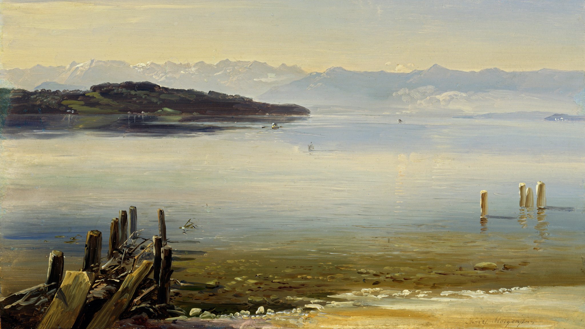 Der Starnberger See, in den 1840ern gemalt von Christian Ernst Bernhard Morgenstern