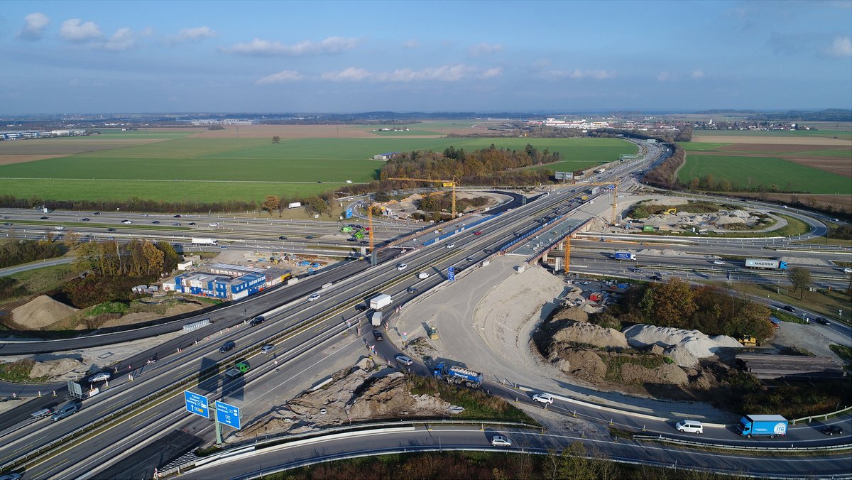 Die Autobahn A94 Richtung Nürnberg/Passau.