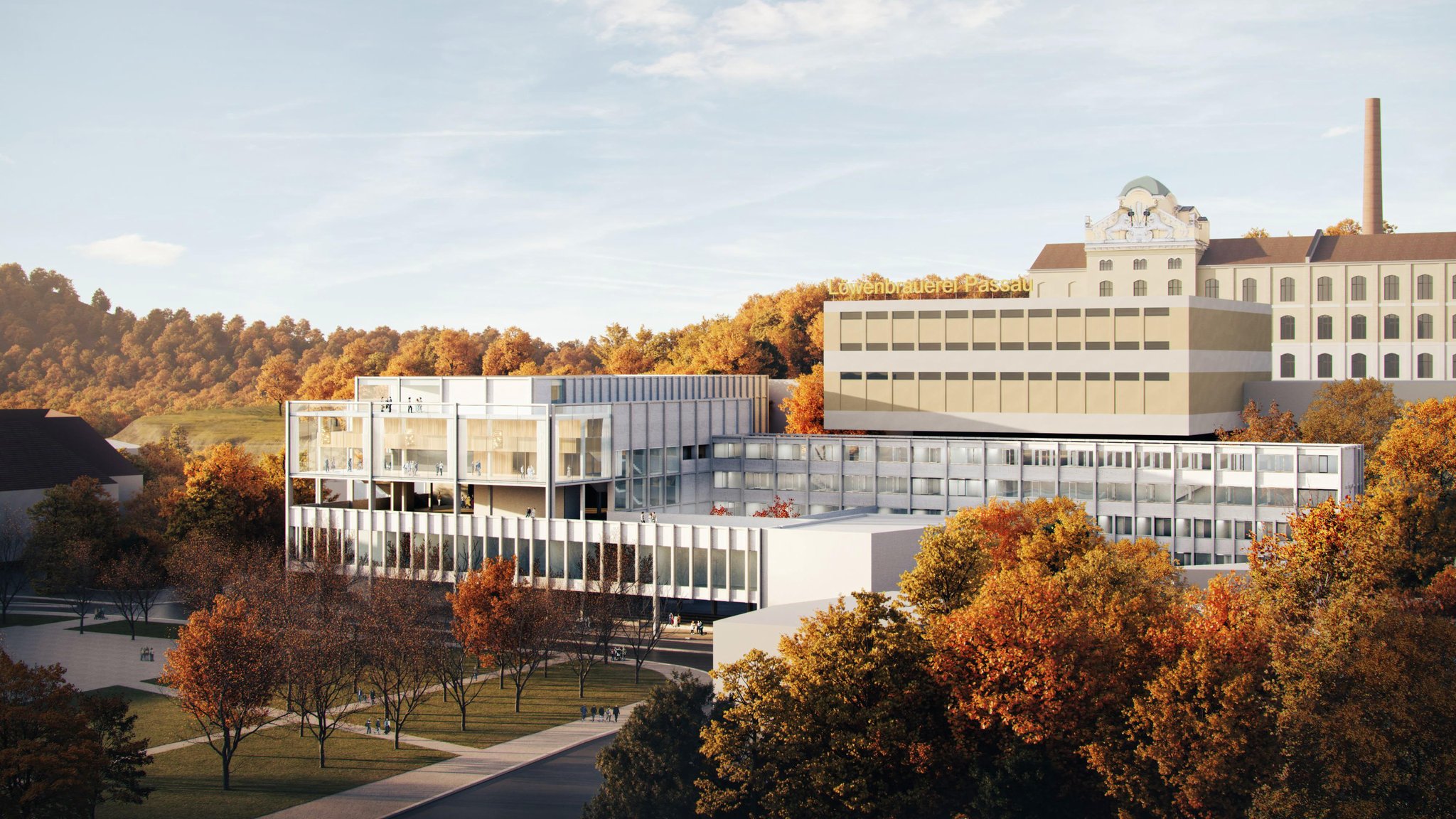 In Passau entsteht ein neues Wissenschaftszentrum inklusive Konzertsaal. So soll es später aussehen.