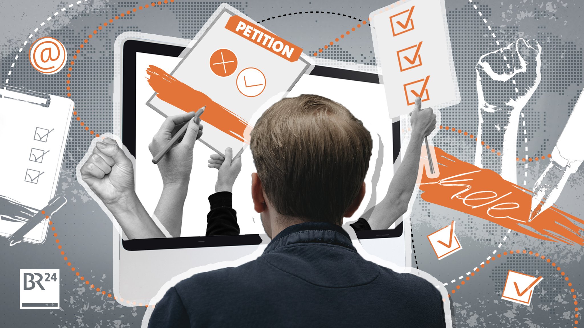 Online-Petitionen bieten eine Möglichkeit, sich am politischen Diskurs zu beteiligen. Doch Petitionen werden auch für Desinformation genutzt. | Bild: BR / stock.adobe.com/pannawat stock.adobe.com/tohengchai picture alliance / Newscom | Rafael Ben-Ari BR/Johanna Schlüter adpic/M. Baumann Online-Petitionen bieten eine Möglichkeit, sich am politischen Diskurs zu beteiligen. Doch Petitionen werden auch für Desinformation genutzt.