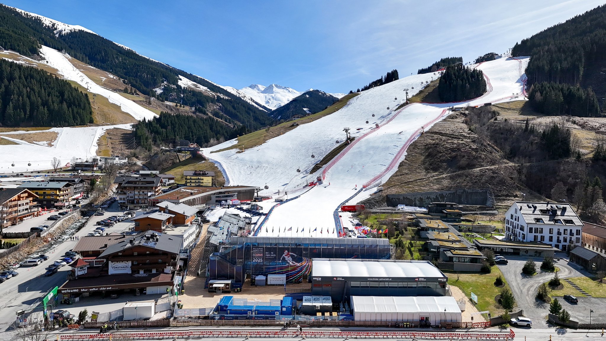 Das Zielstadion in Saalbach-Hinterglemm