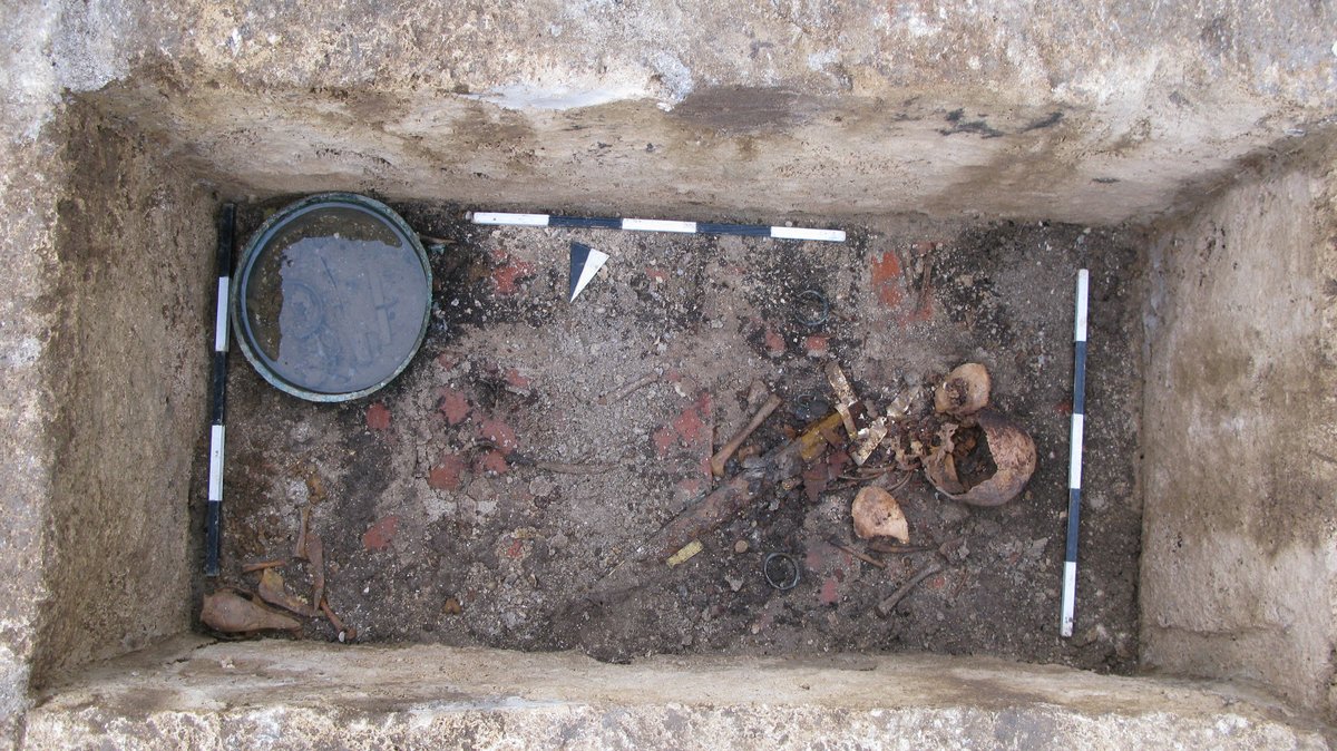 Das Kindergrab aus dem Frühmittelalter, das im Tussenhausener Ortsteil Mattsies entdeckt worden ist