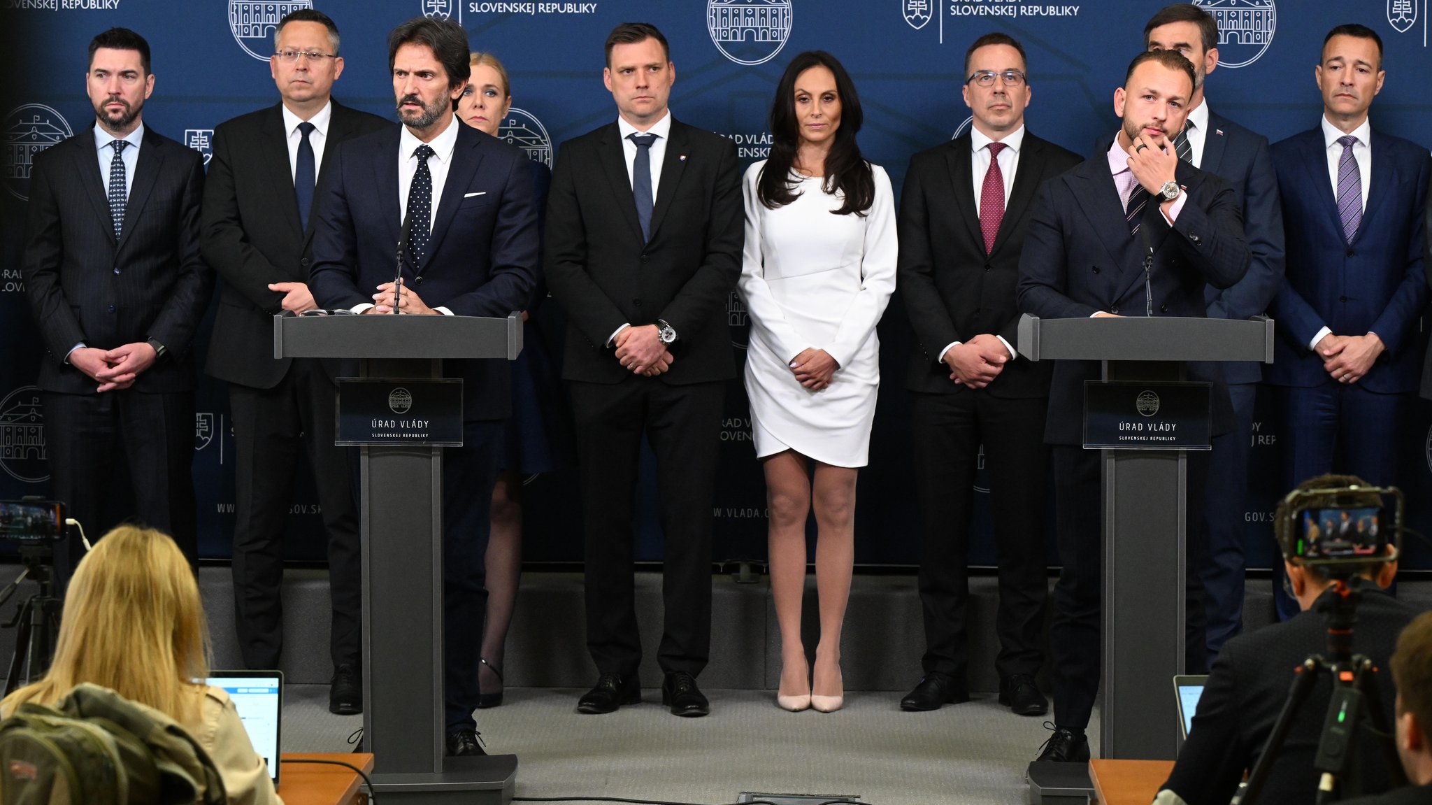 Der slowakische Vize-Premier und Verteidigungsminister Robert Kaliňák bei einer Pressekonferenz in Bratislava 