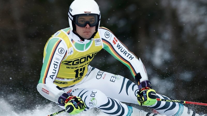 18.12.2023, Italien, Alta Badia: Ski alpin: Weltcup, Riesenslalom, Herren, 1. Durchgang: Alexander Schmid aus Deutschland in Aktion. 