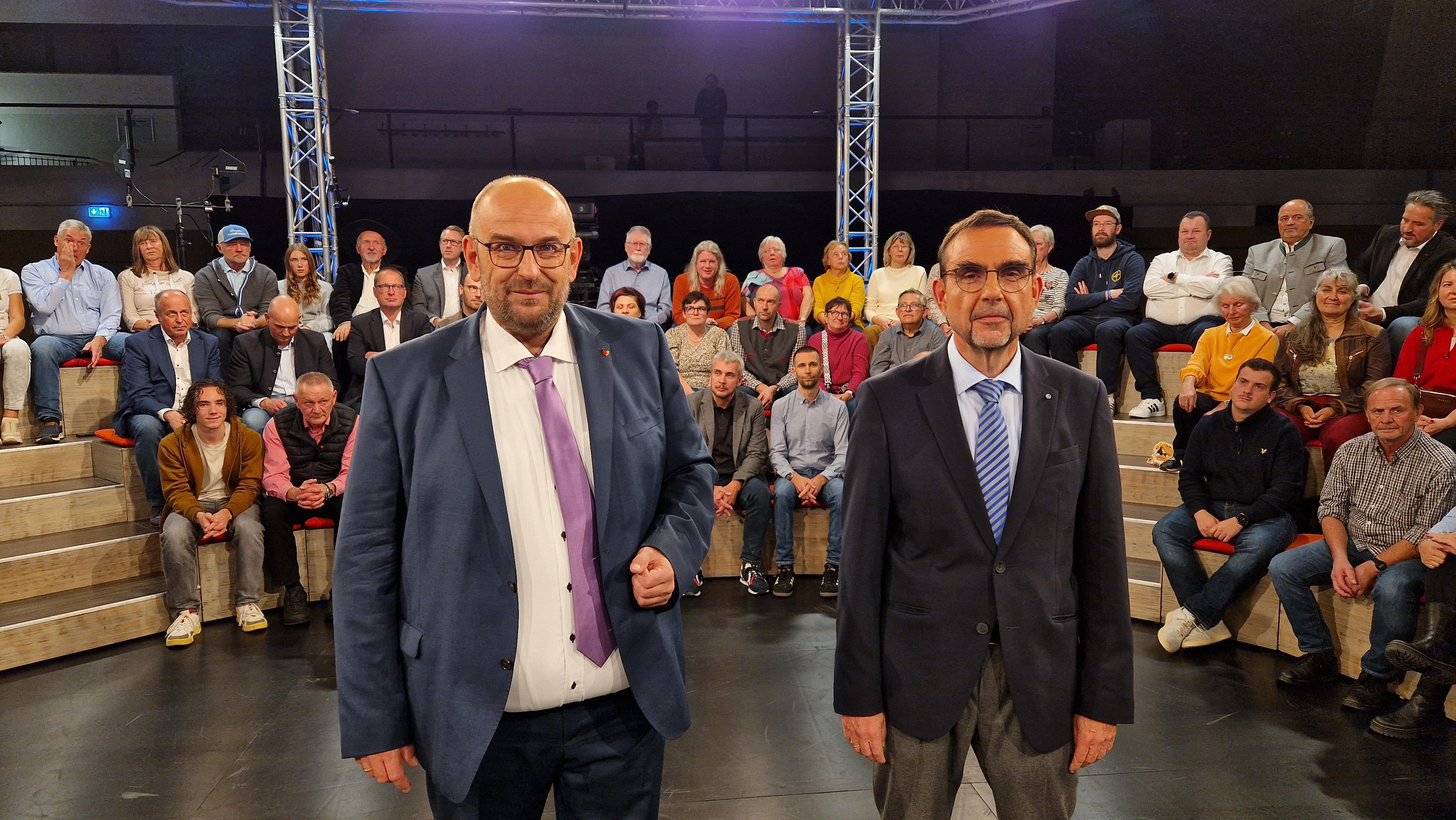 Stephan Protschka (AfD) und Klaus Holetschek (CSU) bei "jetzt red i" im BR Fernsehen