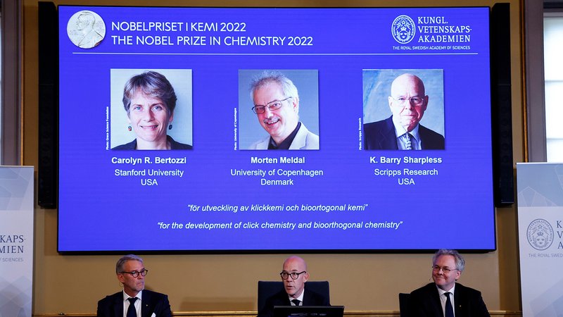 Der Nobelpreis für Chemie geht in diesem Jahr an Carolyn Bertozzi und Barry Sharpless aus den USA sowie an den Dänen Morten Meldal. 