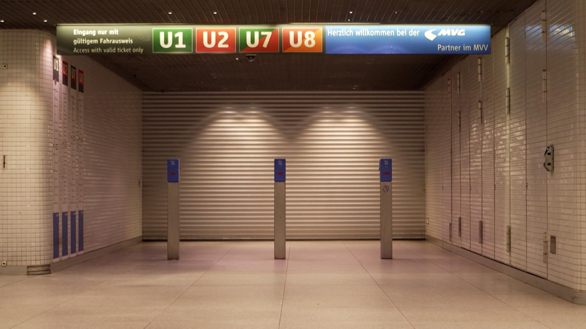 Gesperrter U-Bahnhof in München