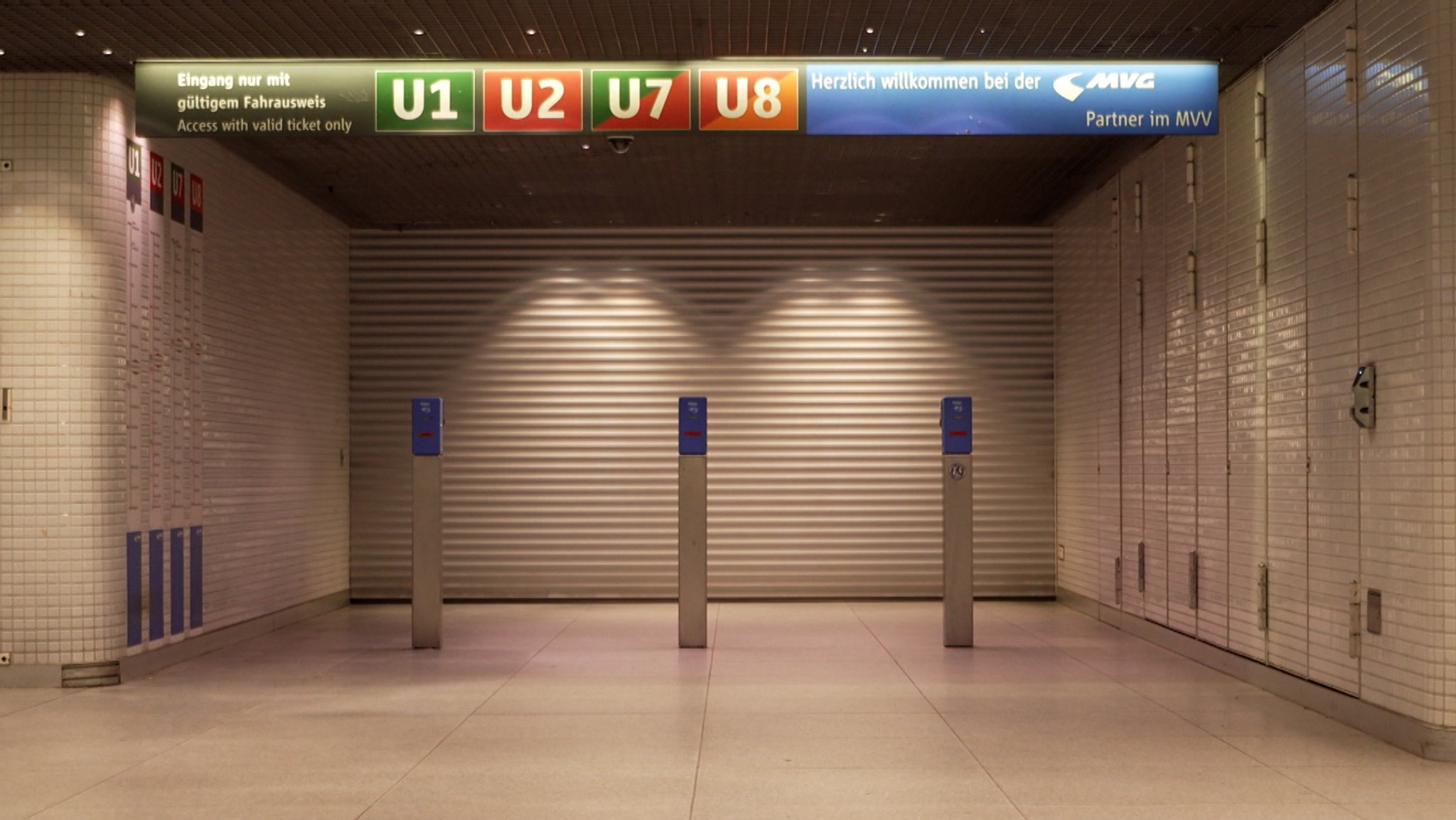 Gesperrter U-Bahnhof in München