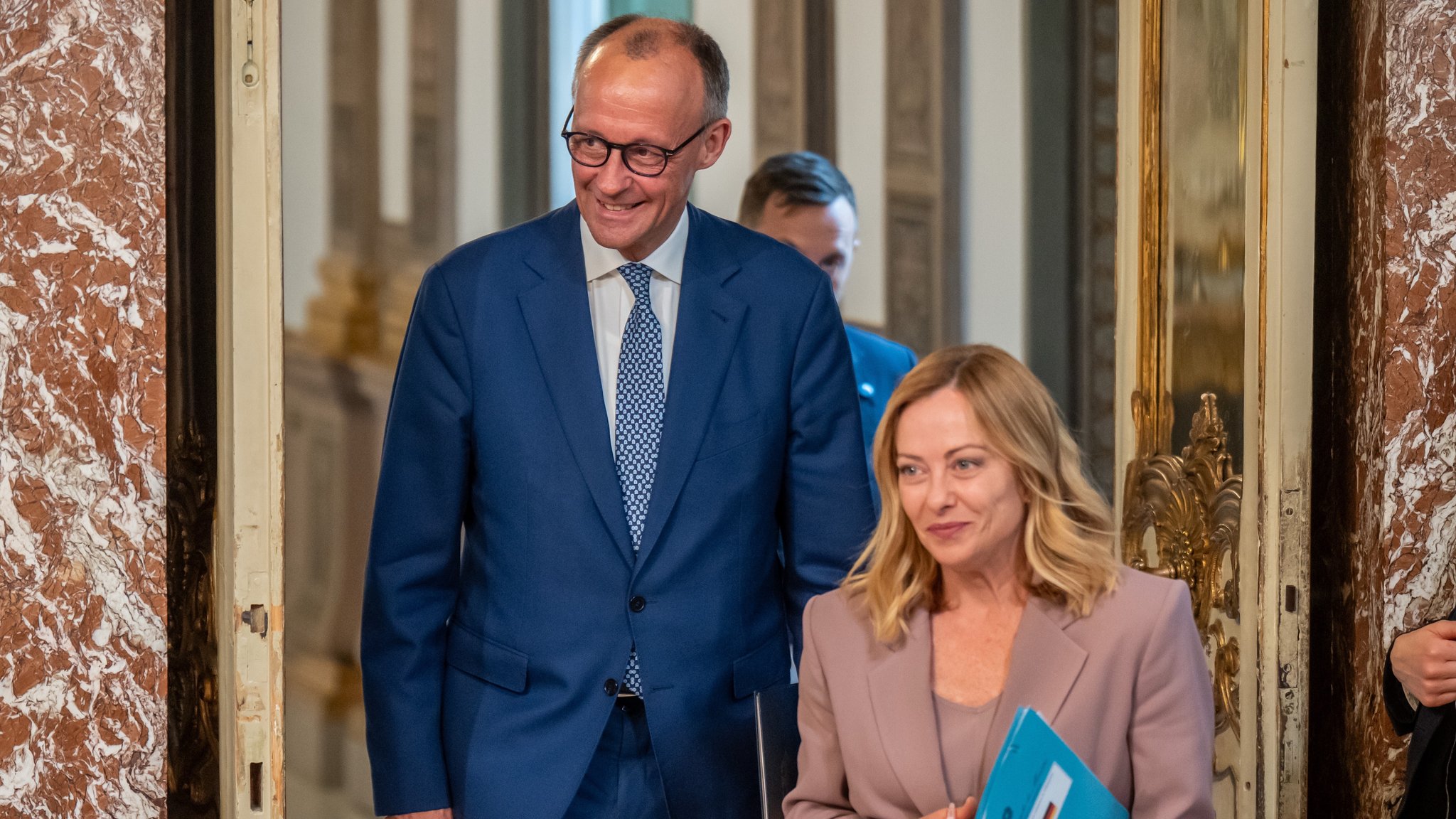 Bundeskanzler Friedrich Merz und Giorgia Meloni, Ministerpräsidentin von Italien