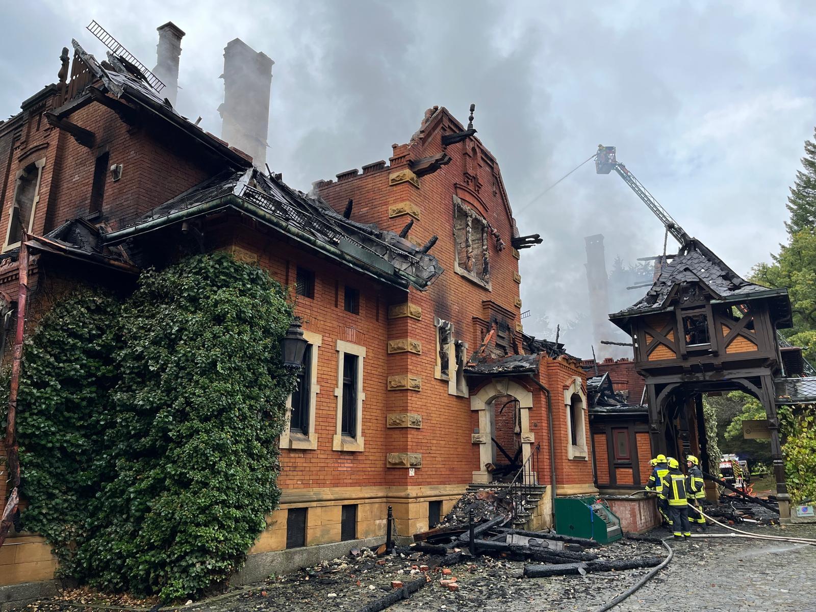 Das ausgebrannte ehemalige Jagdschloss