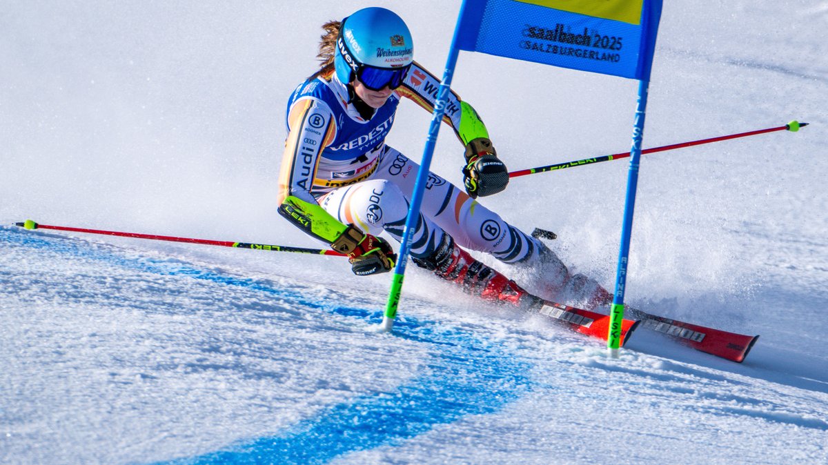 Dorigo mit einem Stock deutsche Meisterin im Riesenslalom