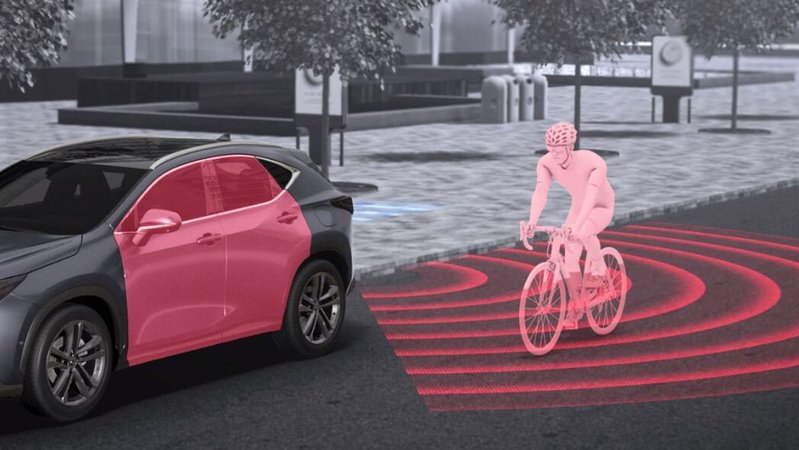(Symbolbild) Auf dem Bild ist eine Darstellung zu sehen, wie ein Sensor einen Radfahrenden erkennt | Bild: picture alliance / Cover Images | Lexus Group/Cover Images (Symbolbild) Auf dem Bild ist eine Darstellung zu sehen, wie ein Sensor einen Radfahrenden erkennt