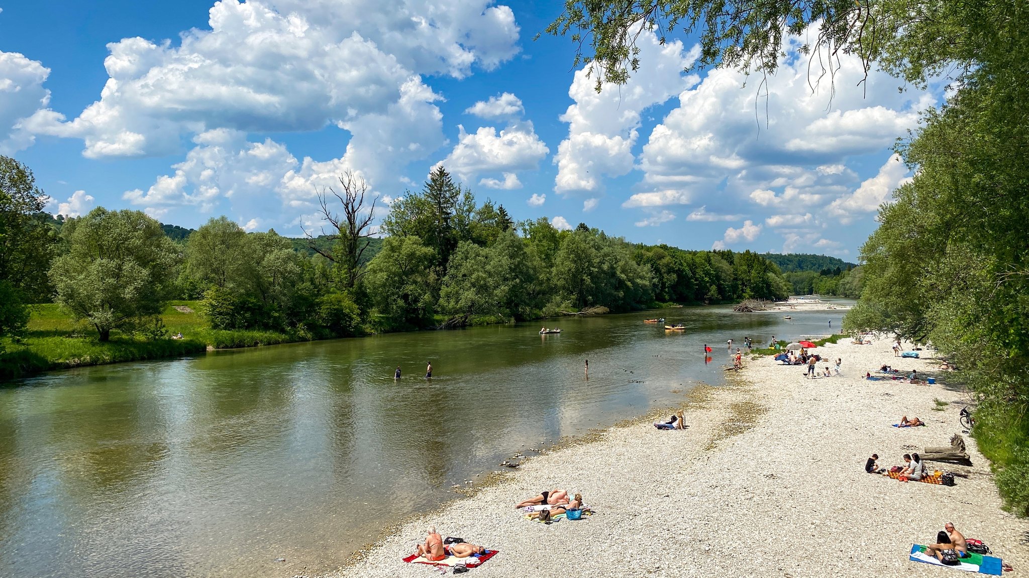 Die Isar von der Dürnsteiner Brücke bei Schäftlarn aus gesehen. | Bild: Sylvia Bentele/Sylvia Bentele Die Isar von der Dürnsteiner Brücke bei Schäftlarn aus gesehen.