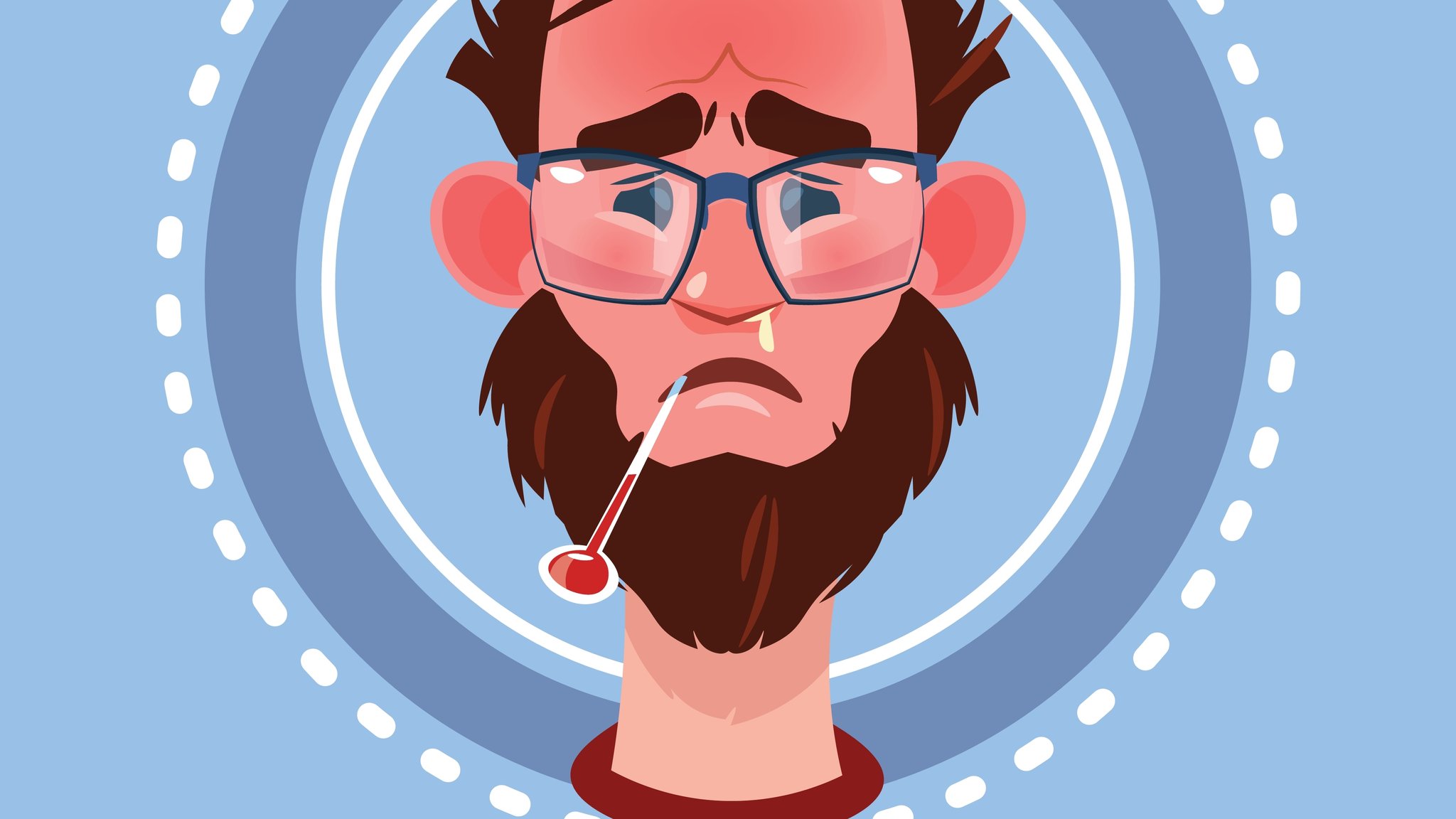  Krank aussehendes Gesicht einer künstlichen Person, eines Avatars.