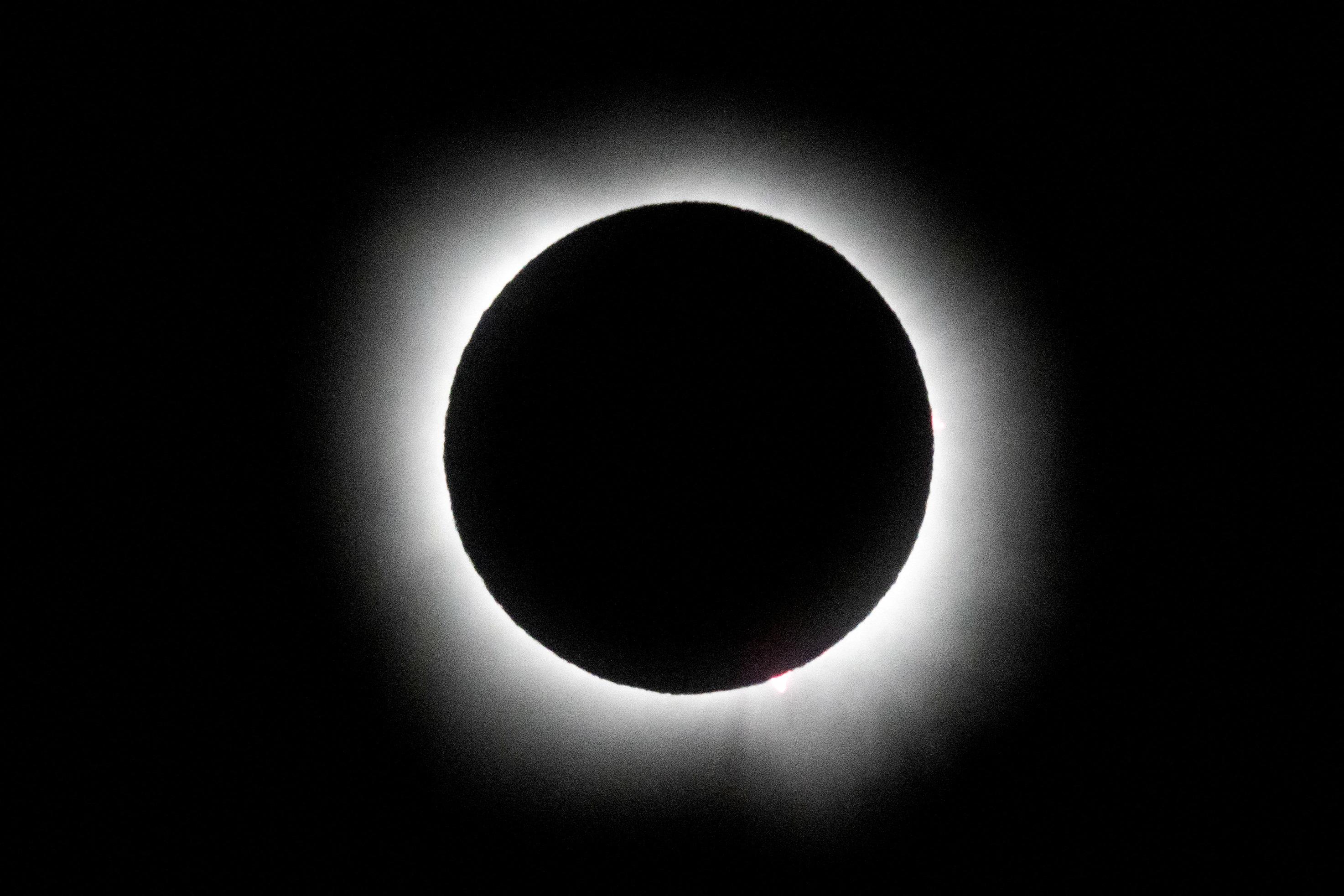 Totale Sonnenfinsternis, fotografiert in Texas