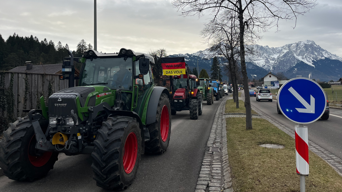 Bauernprotest am Freitagmorgen bei Garmisch-Partenkirchen