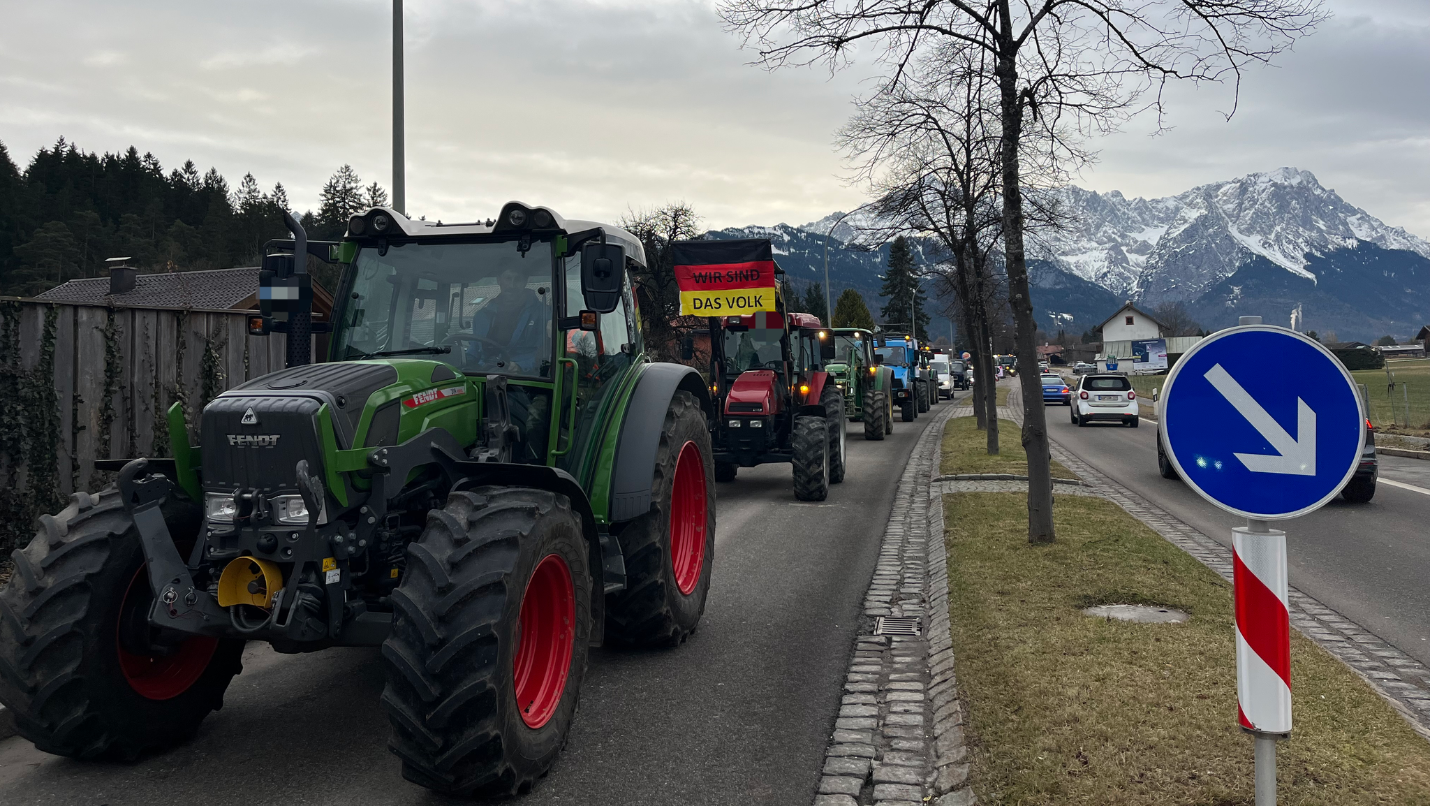 Bauernprotest am Freitagmorgen bei Garmisch-Partenkirchen