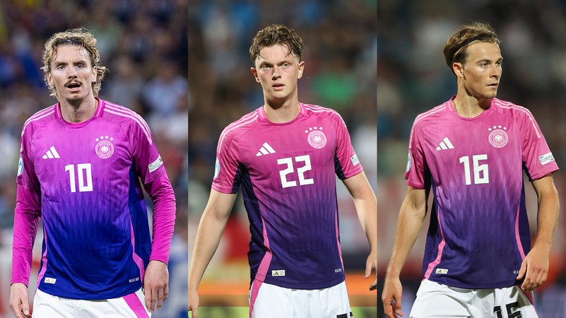 Nick Woltemade, Paul Wanner und Casper Jander (v. links) könnten Teil eines großen Transferdeals werden. | Bild: picture-alliance / dpa Nick Woltemade, Paul Wanner und Casper Jander (v. links) könnten Teil eines großen Transferdeals werden.