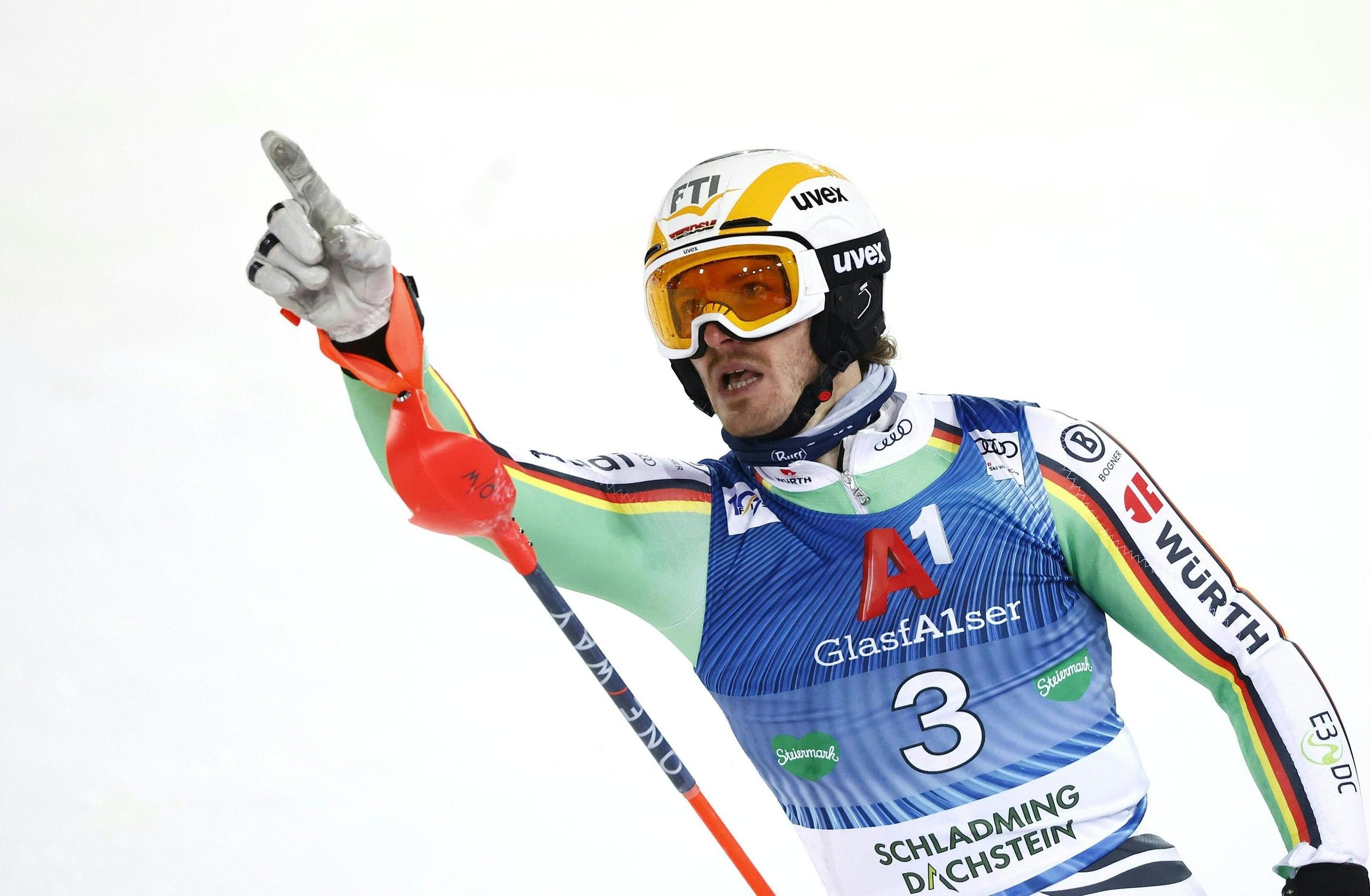 24.01.2024, Österreich, Schladming: Ski alpin: Weltcup, Slalom, Herren, 1. Durchgang: Linus Straßer