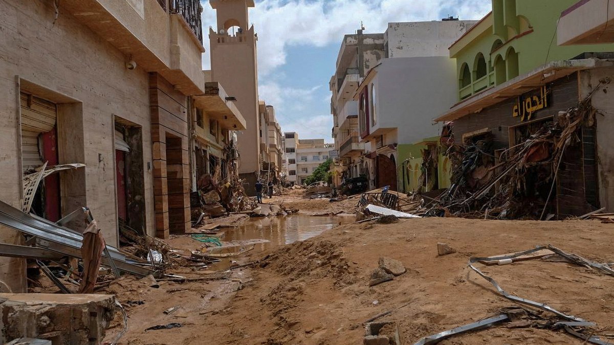 Zerstörungen in der Stadt Darna