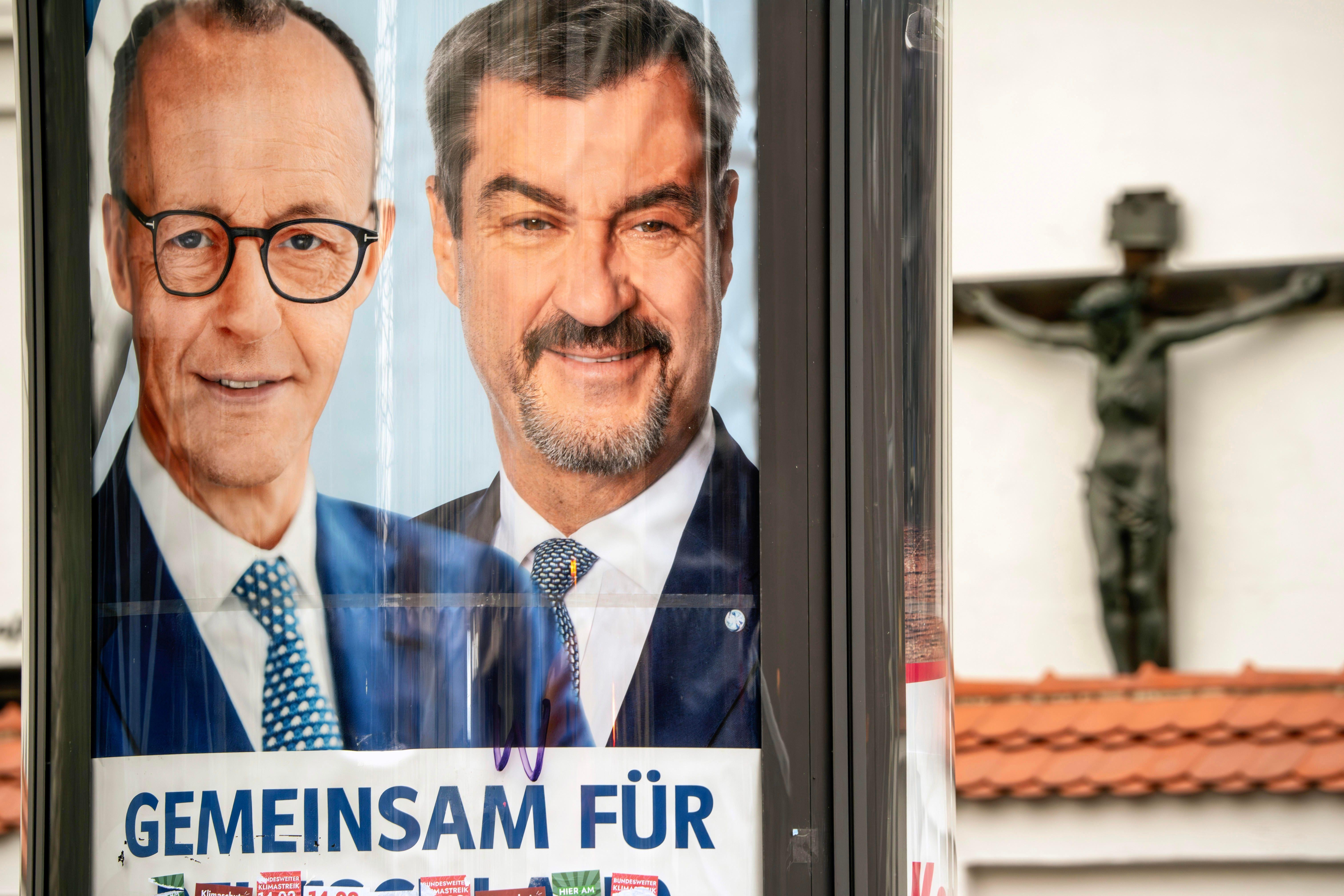 Wahlplakat von Friedrich Merz und Markus Söder.