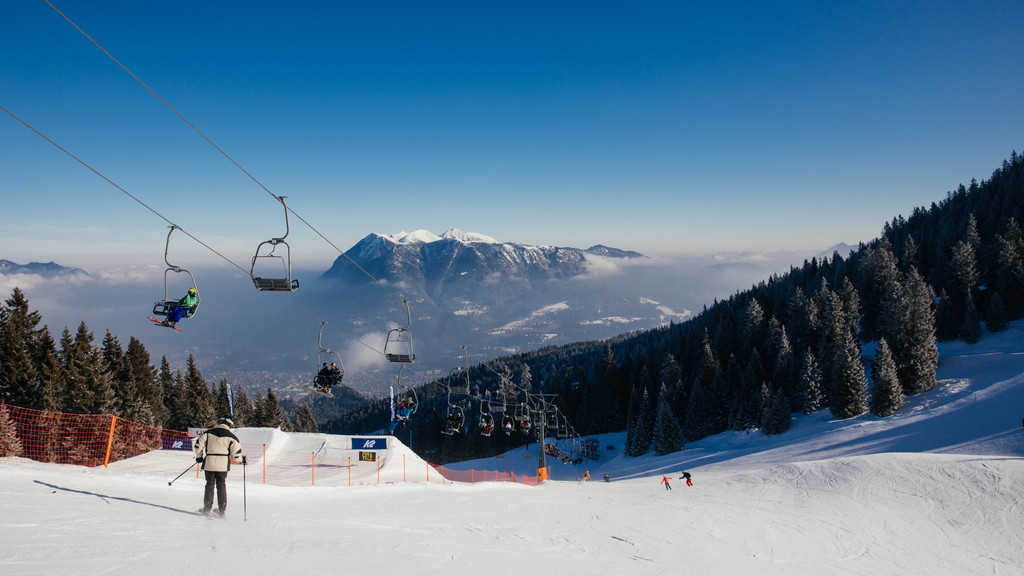 Blick auf das Garmisch-Classic-Skigebiet.