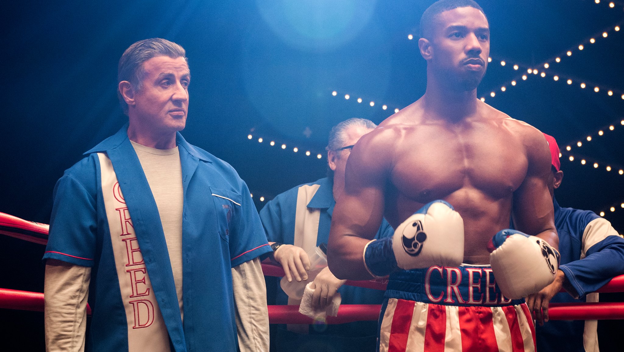 Sylvester Stallone an der Seite von Michael B. Jordan als Creed wirkt etwas müde. Ist ja auch schon der achte Film. ("Creed 2"-Filmszene)