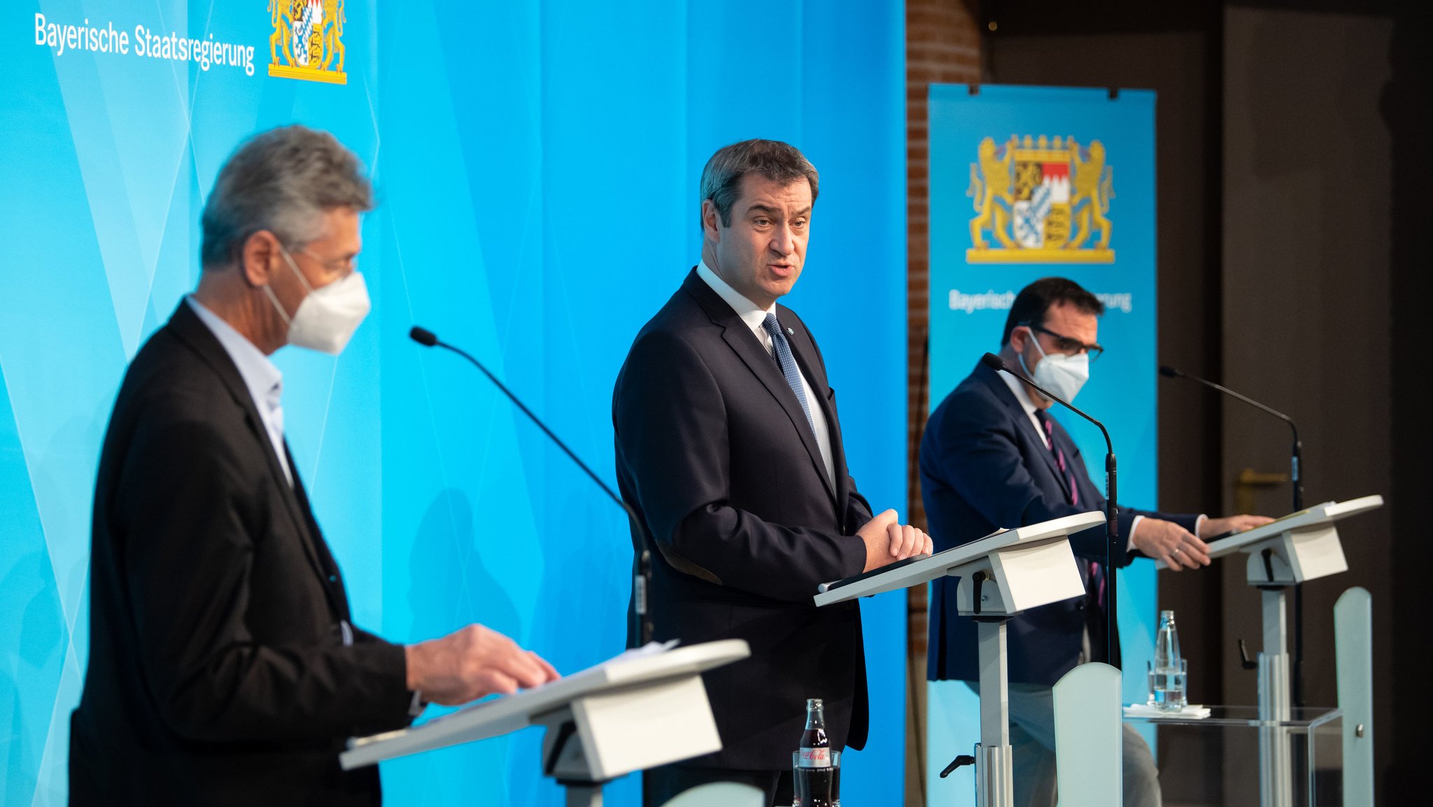 Ministerpräsident Markus Söder bei der Pressekonferenz nach der Kabinettsitzung.