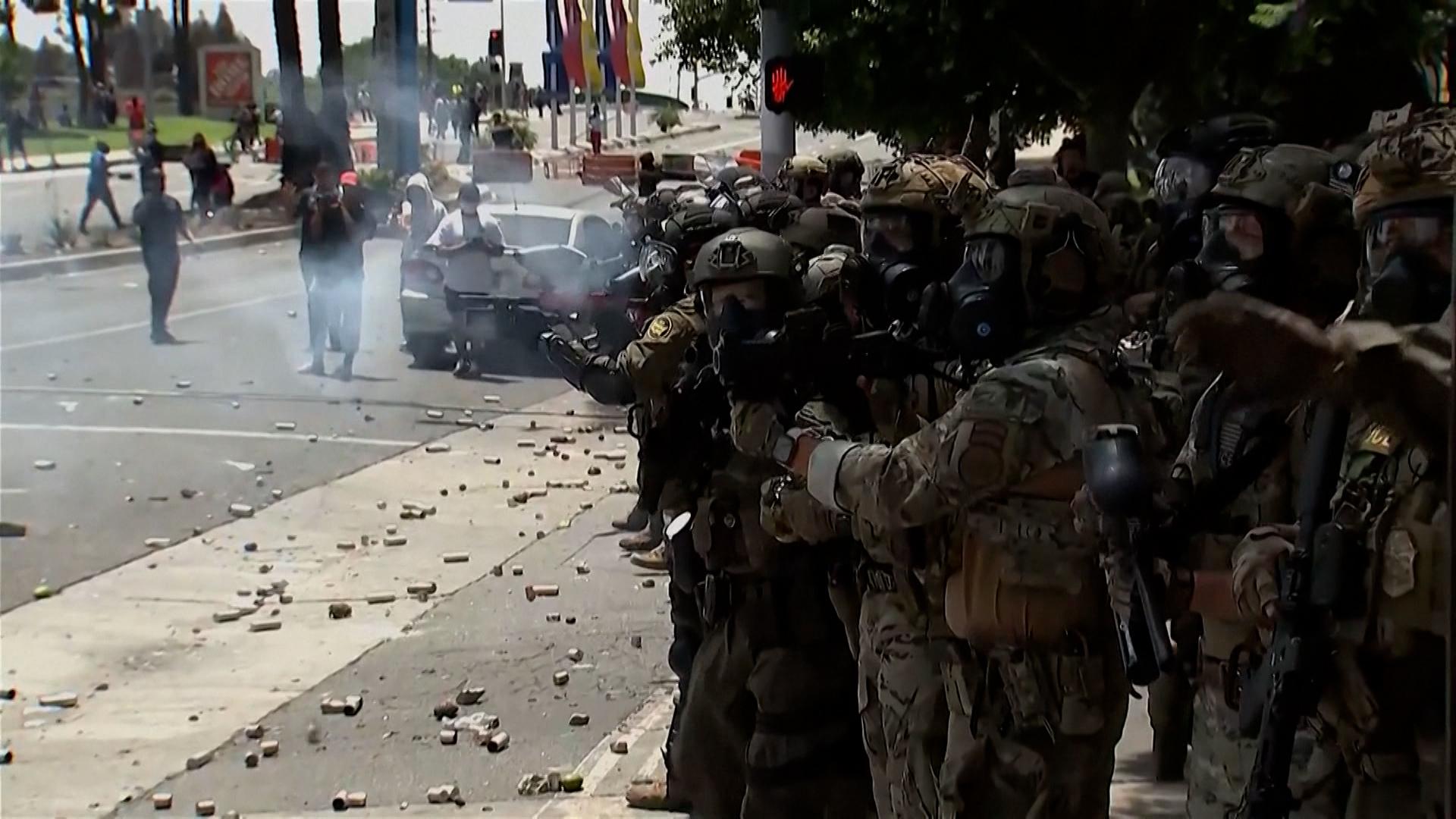 Soldaten der Nationalgarde in Los Angeles
