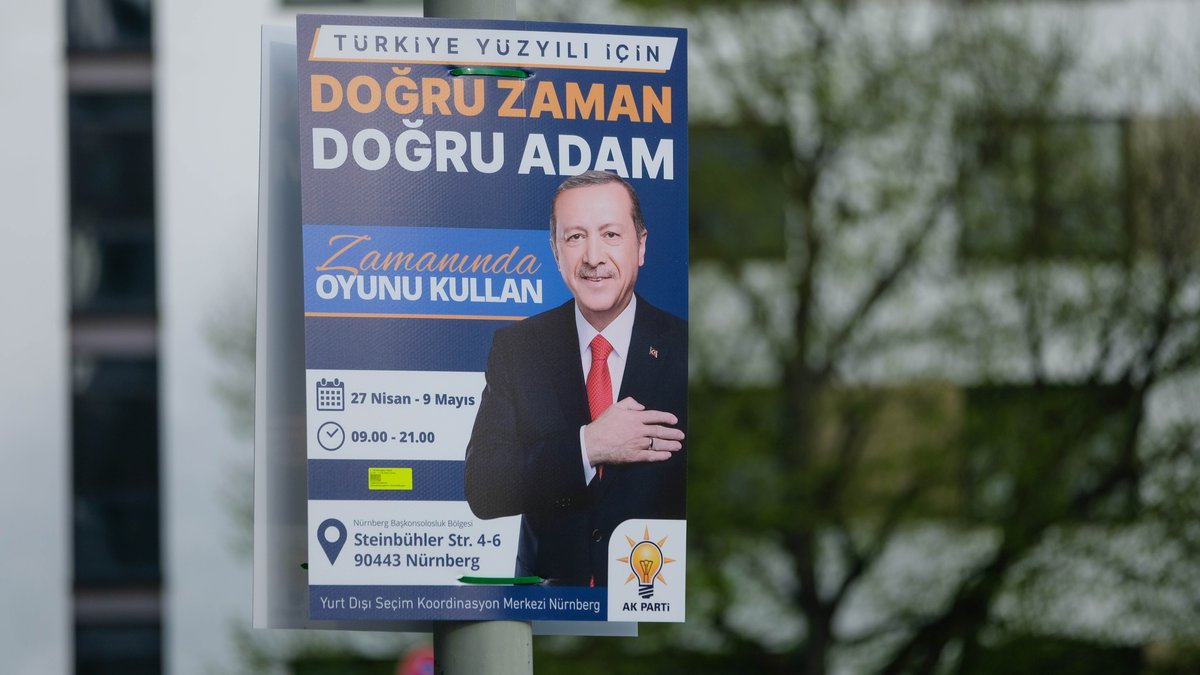 Ein Wahlplakat des amtierenden türkischen Präsidenten Recep Tayyip Erdoğan.