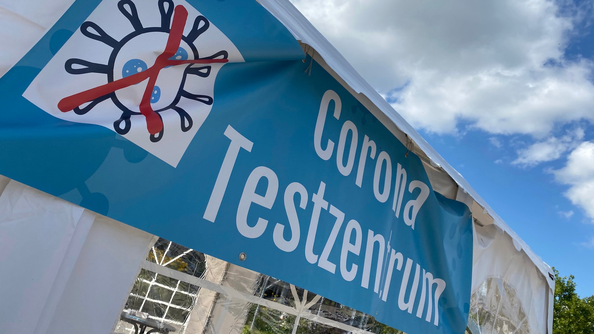 Corona-Testzentrum in Erding.