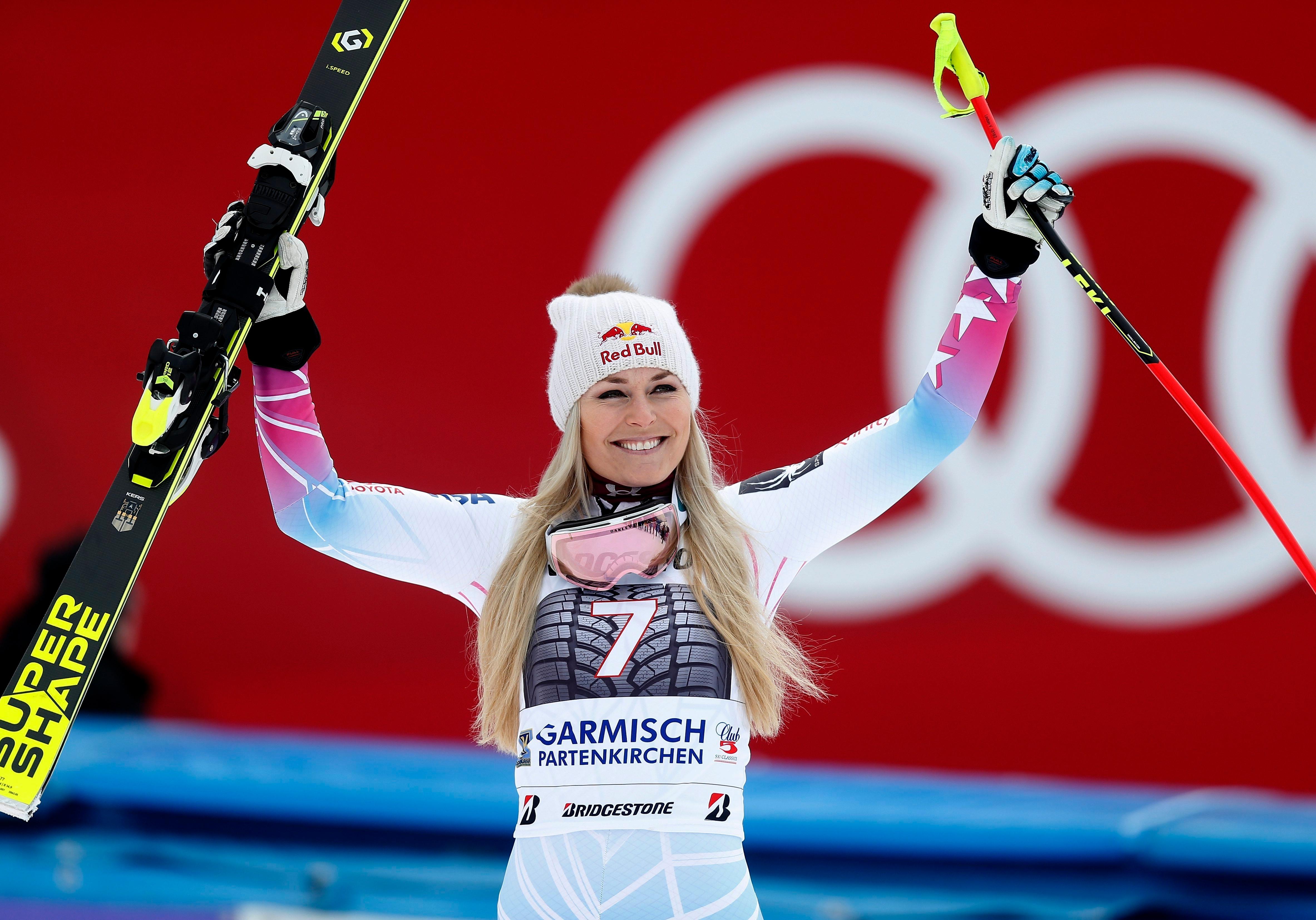 Lindsey Vonn in Garmisch Partenkirchen im Jahr 2018