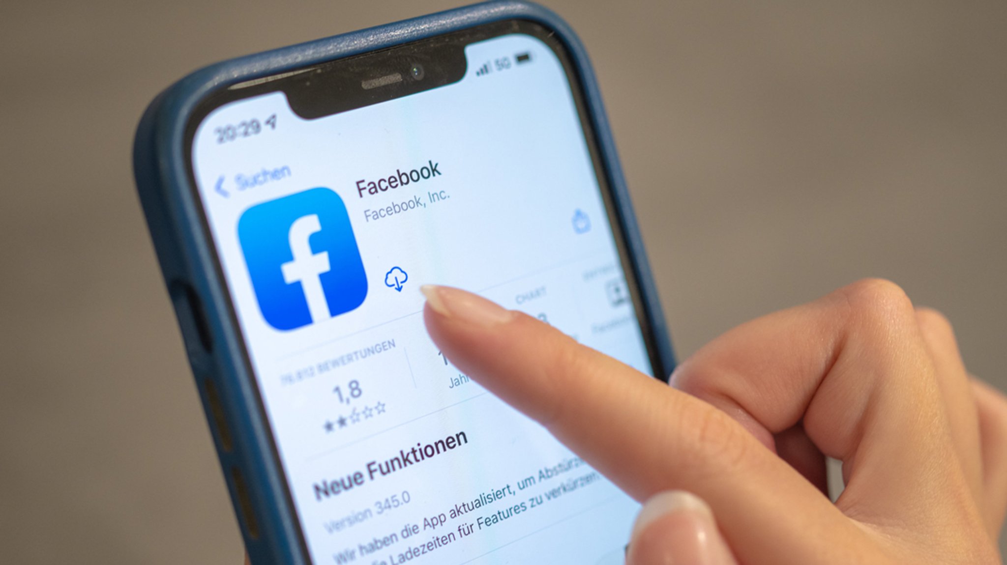 Facebook-App auf einem Smartphone 