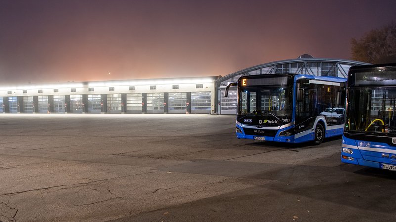 Busse stehen vor dem Bus und Tram-Depot Leuchtenbergring. (Archivbild von 2020) | Bild: picture alliance/dpa | Lino Mirgeler Busse stehen vor dem Bus und Tram-Depot Leuchtenbergring. (Archivbild von 2020)