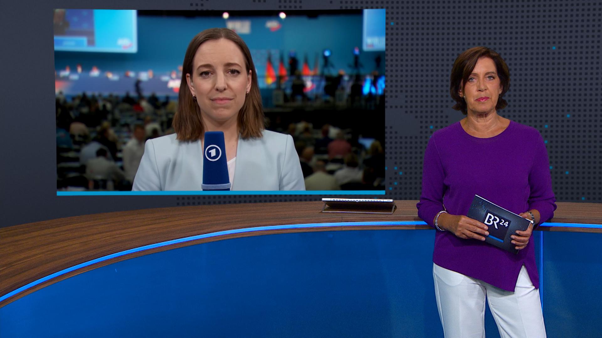 BR-Reporterin Eva Huber berichtet vom AfD-Bundesparteitag in Essen.