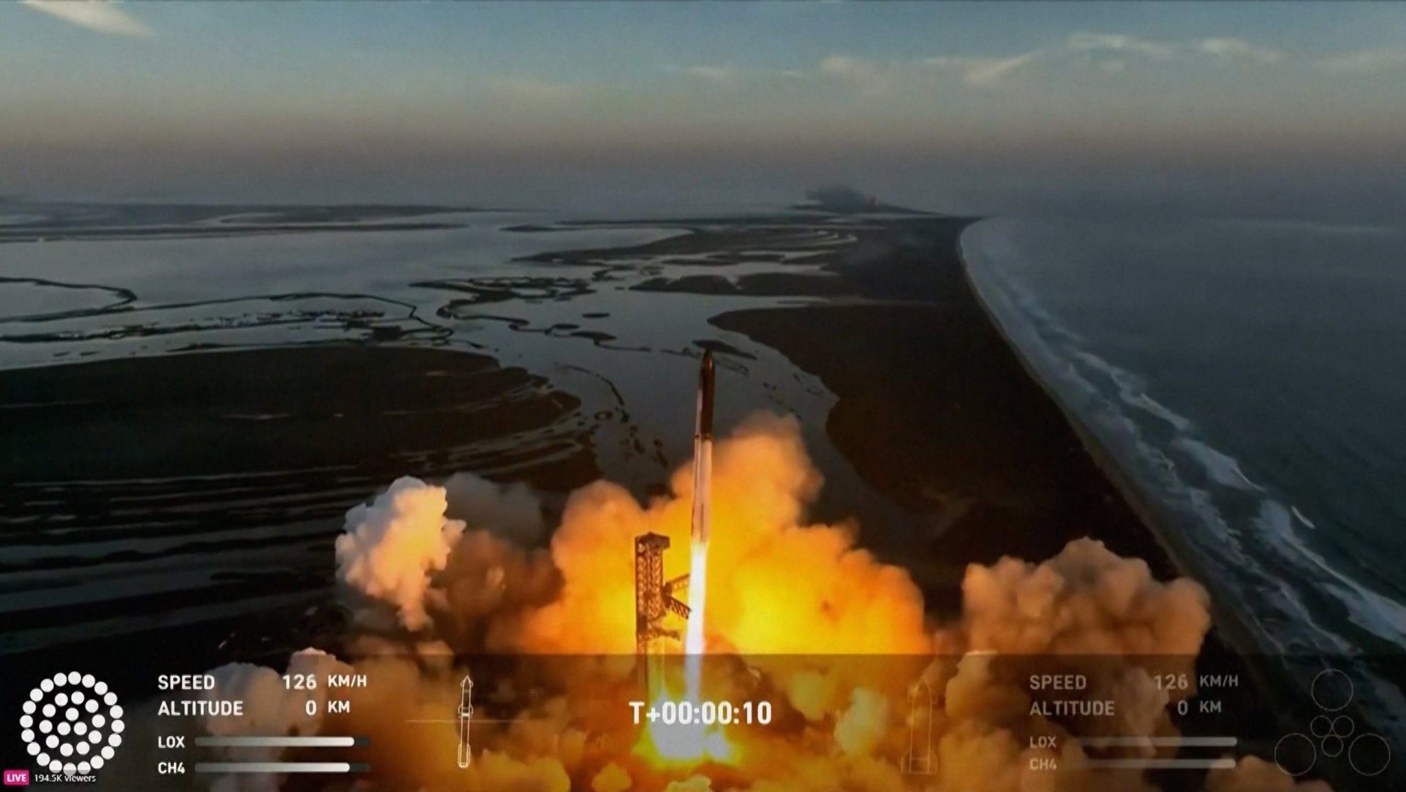 Auch der zweite Testflug der Rakete "Starship" ist missglückt. Bereits kurz nach dem Start kam es zu einer Explosion.