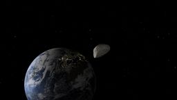 Der Asteroid Apophis soll der Erde am 13. April 2029 sehr nahe kommen. Die Universität Würzburg will das für dessen Erforschung nutzen. | Bild:Jonathan Männel (mit Eyes on the Solar System, NASA/JPL)
