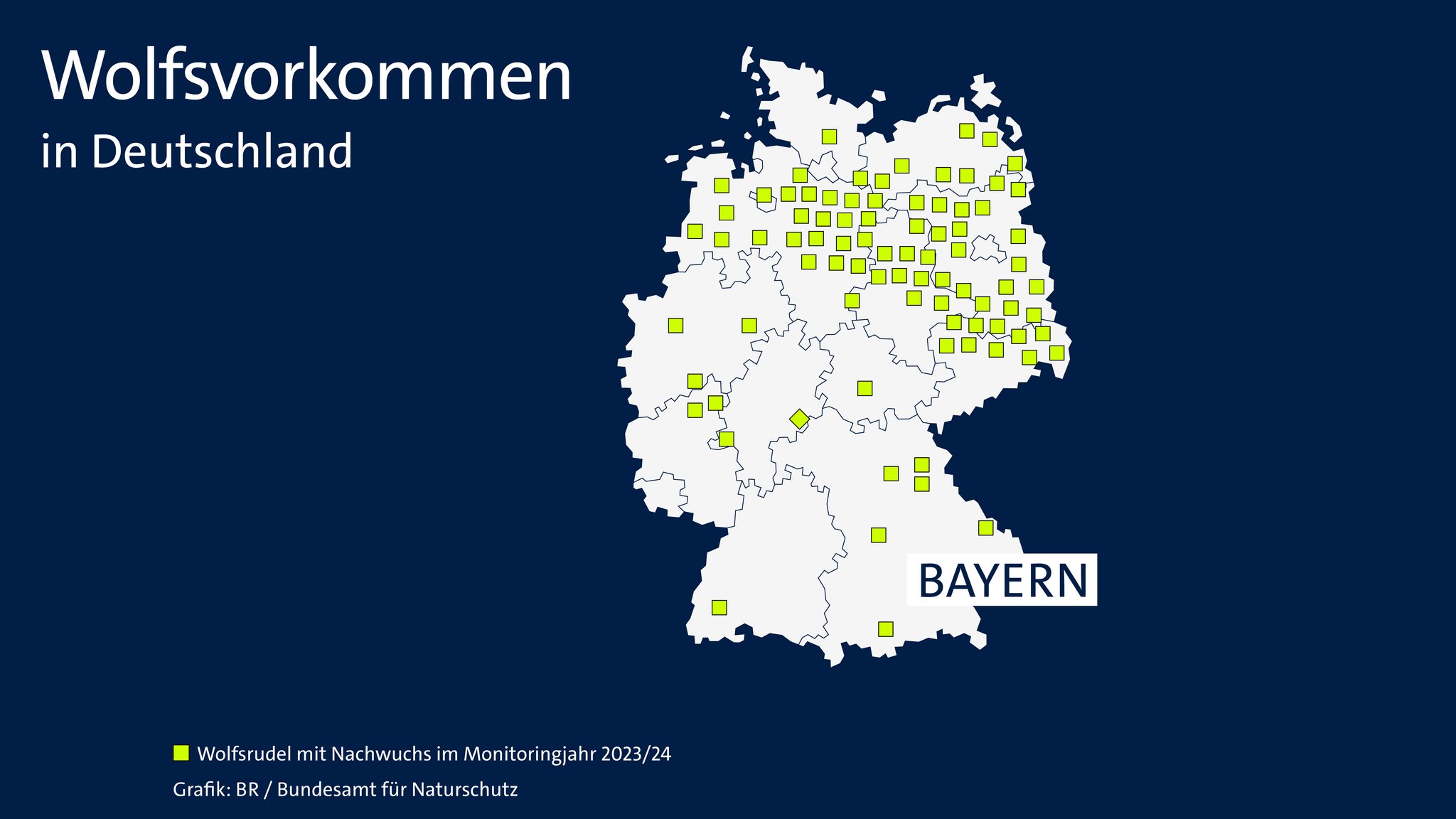 Karte mit Wolfsvorkommen